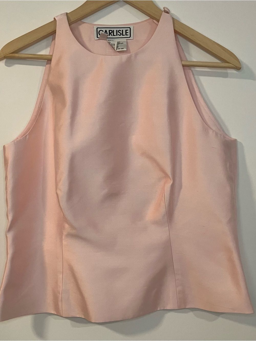 Vintage Carlisle Pink Silk Sleeveless Top Size 10